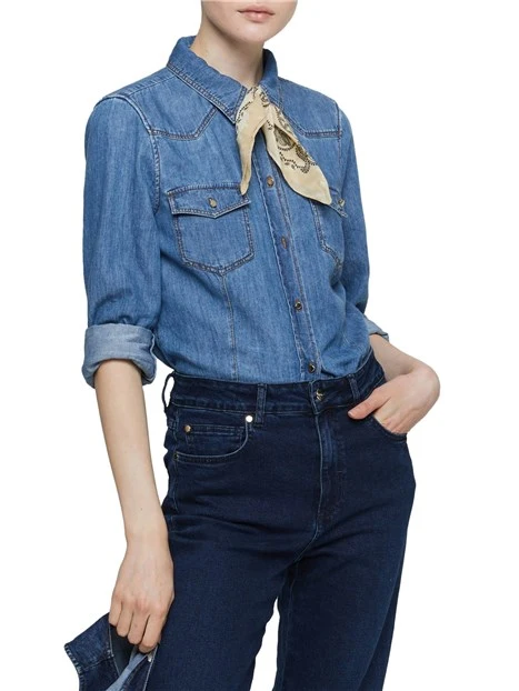 CAMICIA IN PURO COTONE DONNA BLU