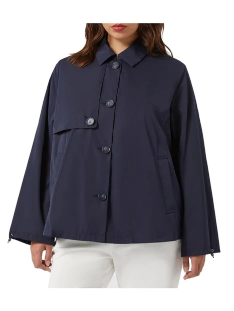 TRENCH CORTO IN MISTO COTONE DONNA BLU