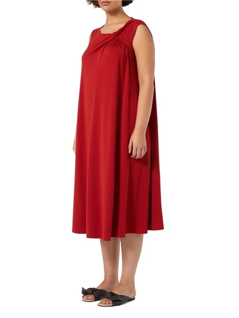 VESTITO MIDI IN JERSEY DONNA ROSSO