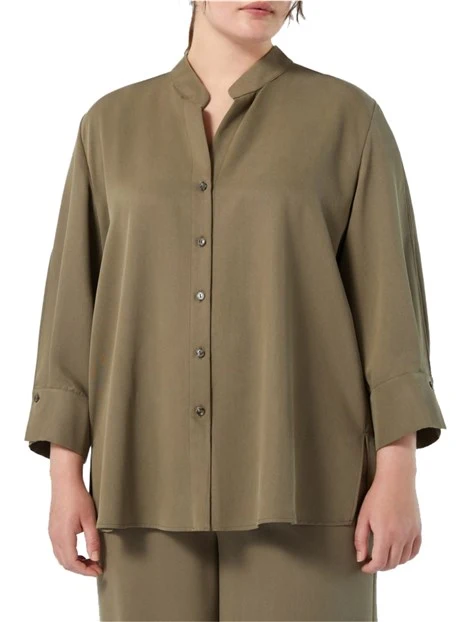 CAMICIA IN TWILL DI TENCEL DONNA VERDE