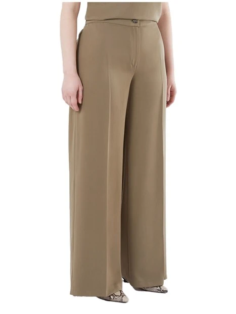 PANTALONI PALAZZO IN TENCEL DONNA VERDE