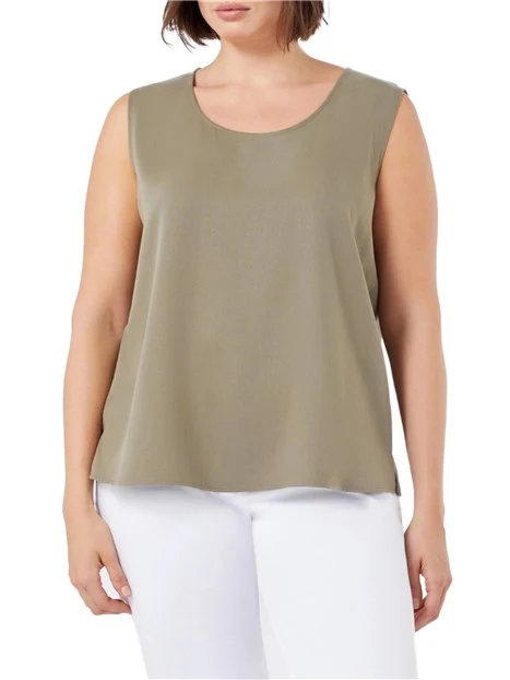 TOP IN TWILL DI TENCEL DONNA VERDE
