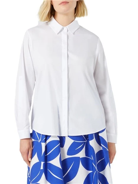 CAMICIA CITRATO IN POPELINE DI COTONE DONNA BIANCO