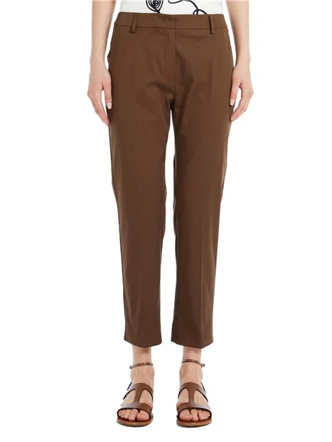 PANTALONI CROPPED A SIGARETTA DONNA MARRONE