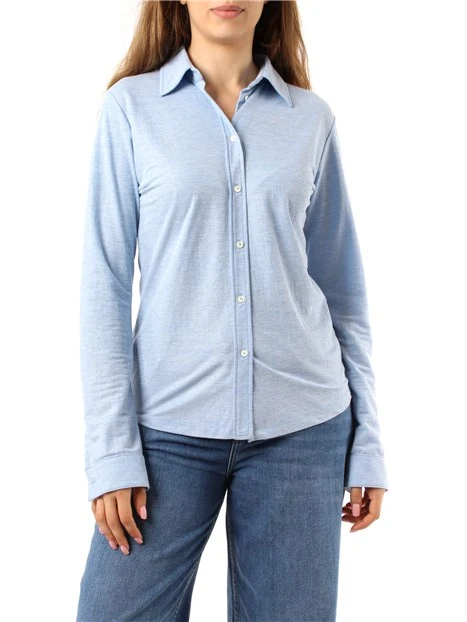 CAMICIA IN JERSEY DONNA AZZURRO