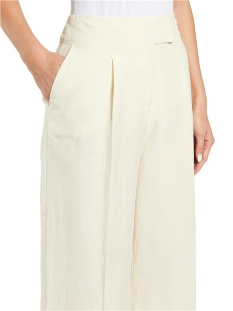 Pantaloni Neri Da Donna A Gamba Larga In Lino Al 100% Pantaloni In Lino Pantaloni In Lino A Vita Alta Pantaloni Palazzo In Lino Pantaloni Estivi In Lino LOTUS - Italia - Foto 6