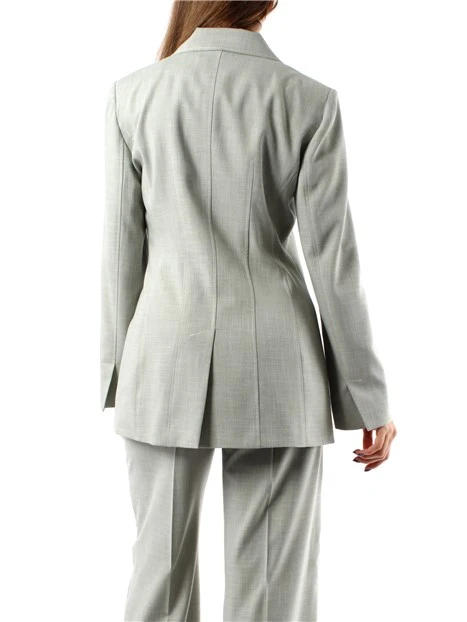 Pennyblack GIACCA BLAZER MONOPETTO SLIM IN TELA CHINÈ DONNA VERDE - Main Image