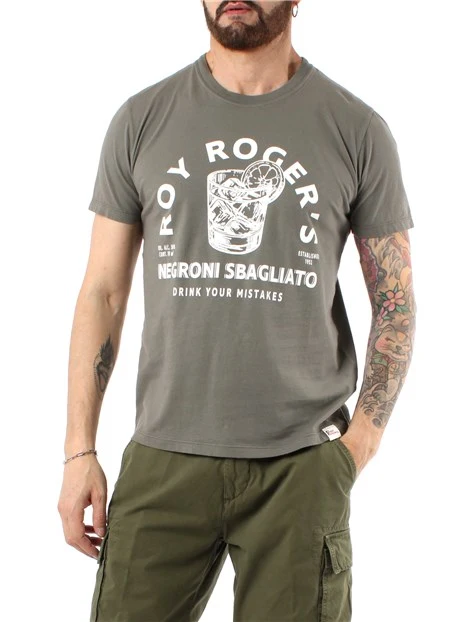 T-SHIRT MANICA CORTA CON STAMPA UOMO VERDE