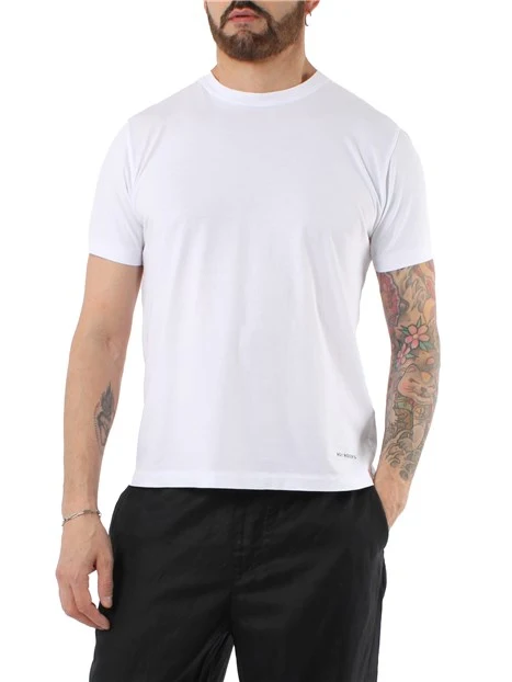 T-SHIRT MANICA CORTA IN PURO COTONE UOMO BIANCO