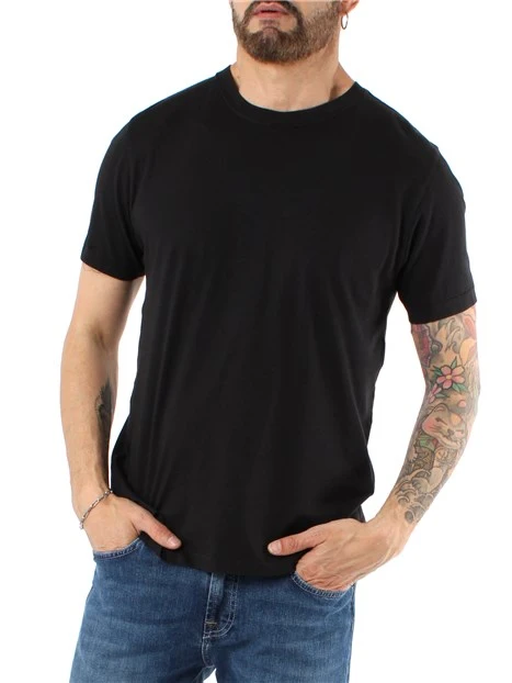 T-SHIRT MANICA CORTA PIMA IN JERSEY DI COTONE UOMO NERO