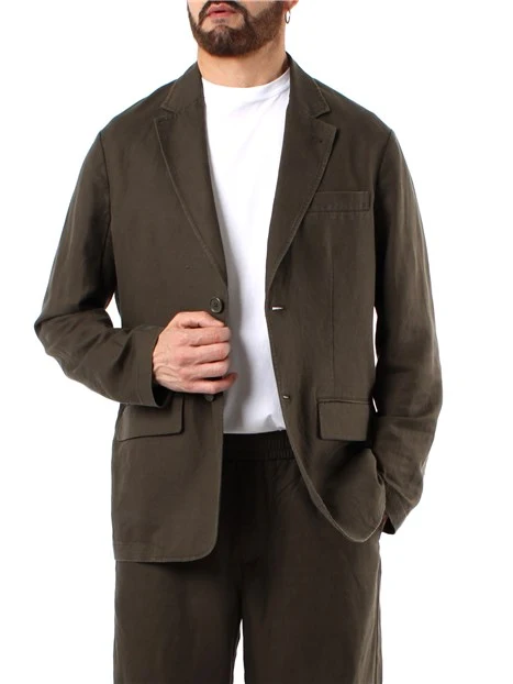 GIACCA BLAZER IN LINO UOMO VERDE