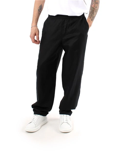 PANTALONI JOGGERS IN LINO UOMO NERO