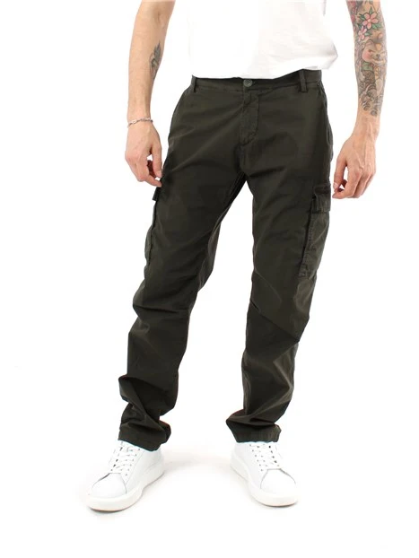 PANTALONI CARGO GALWAY IN POPELINE UOMO VERDE