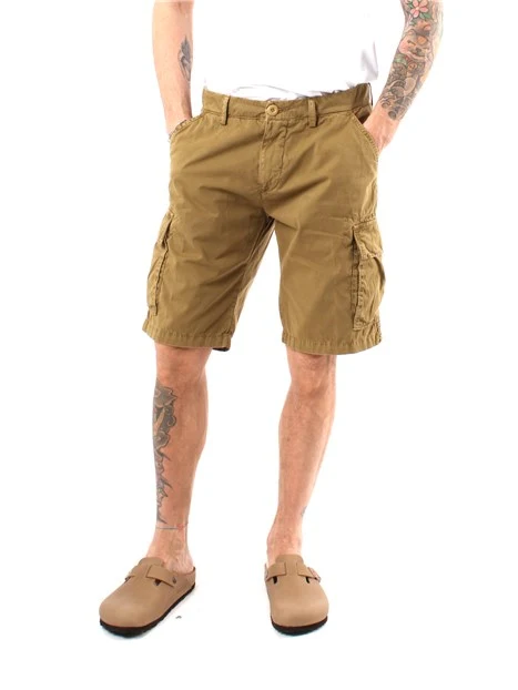 BERMUDA CARGO IN GABARDINE DI COTONE UOMO BEIGE