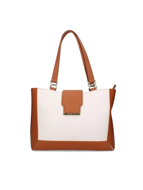 BORSA A SPALLA 17074-BON-S5B-A DONNA BEIGE CUOIO
