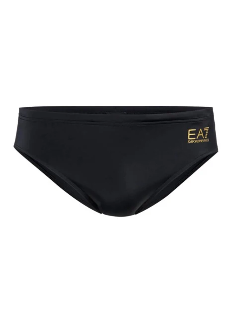 SLIP DA BAGNO CON LOGO A CONTRASTO UOMO NERO