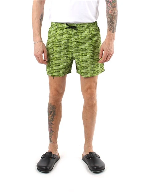 BOX MARE CON STAMPA LOGO UOMO VERDE