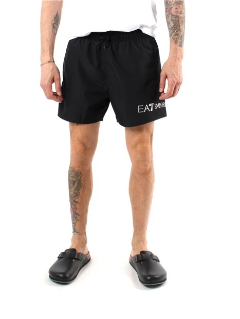 BOXER MARE CON LOGO IN NYLON UOMO NERO