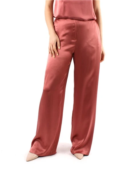 PANTALONI PALAZZO SHINY CADY DONNA ROSSO