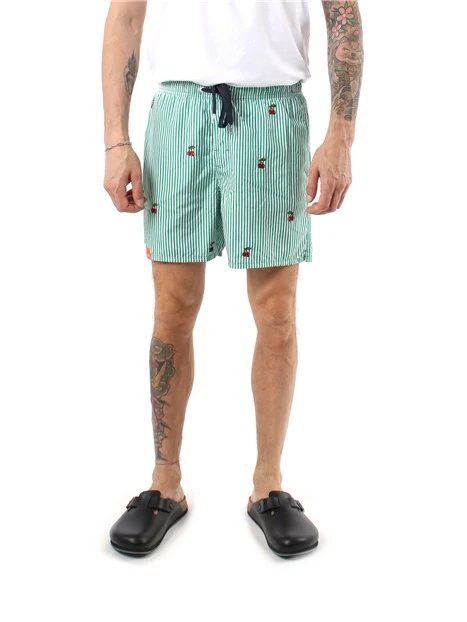 BOXER MARE A RIGHE UOMO VERDE