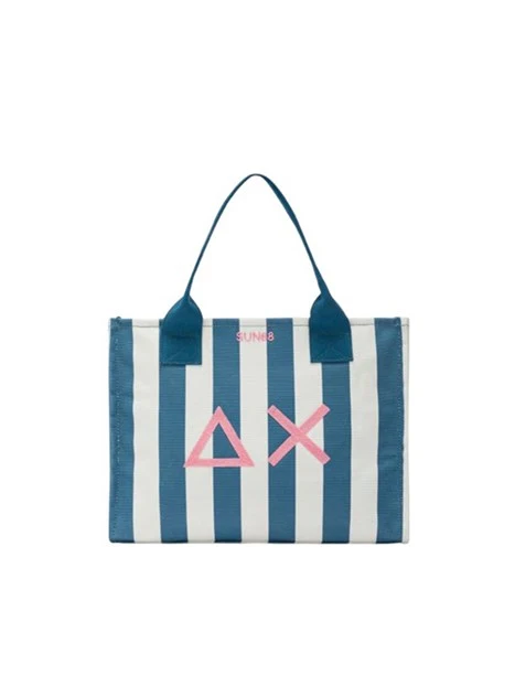 BORSA A SPALLA X35227 BLU BIANCO