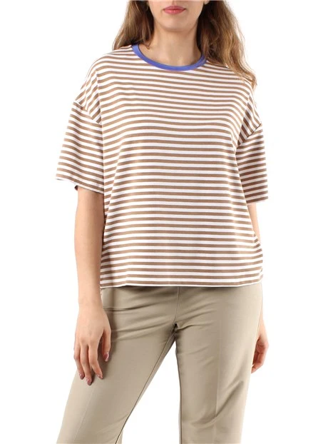 EIRUKON Canotta Donna Estive Maglietta Scollo Rotondo e Maniche Corte Tinta Unita a Righe Ampia Camicetta Semplice Casual Elegante T-Shirt,Nero,XXL
