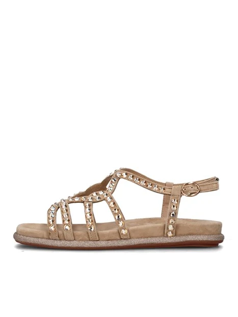 SANDALI CON ZEPPA V2551600 DONNA BEIGE