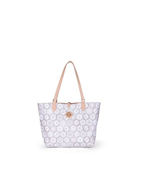 BORSA A SPALLA BINTD8156WZ DONNA BEIGE BIANCO