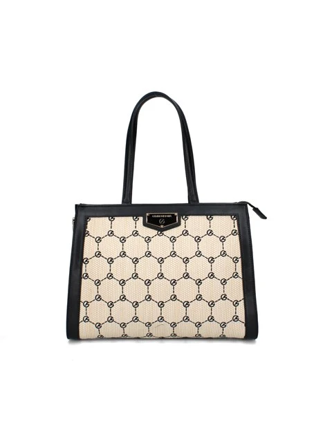 BORSA A SPALLA BENA18641WP DONNA NERO BEIGE