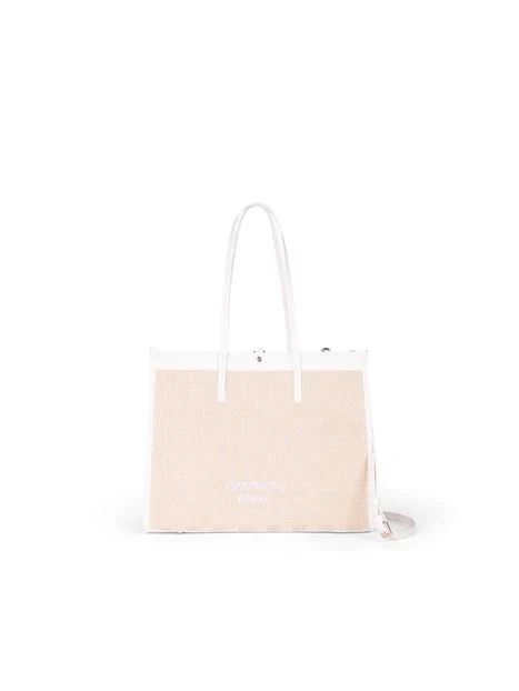 BORSA A SPALLA BENF08556WE DONNA BEIGE BIANCO