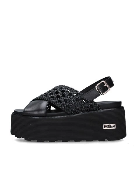 SANDALI CON ZEPPA CLW389102 DONNA NERO