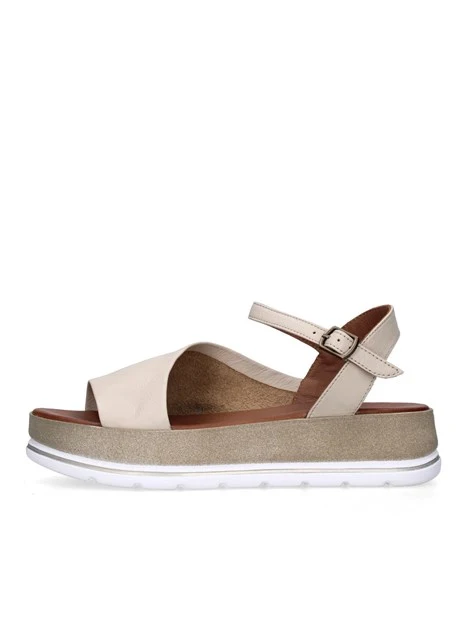 SANDALI CON ZEPPA WE3401 DONNA BEIGE