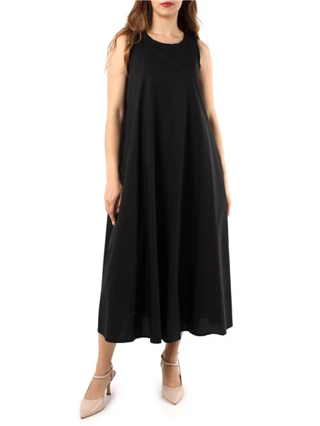 VESTITO LUNGO CON SPALLINE DONNA NERO