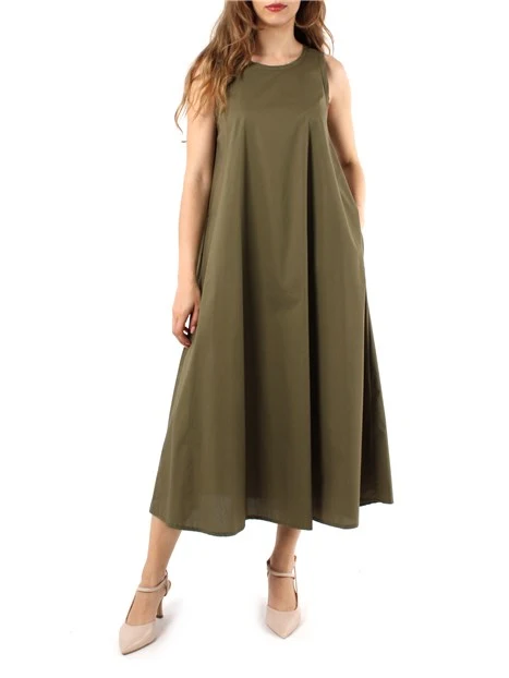 VESTITO LUNGO CON SPALLINE DONNA VERDE