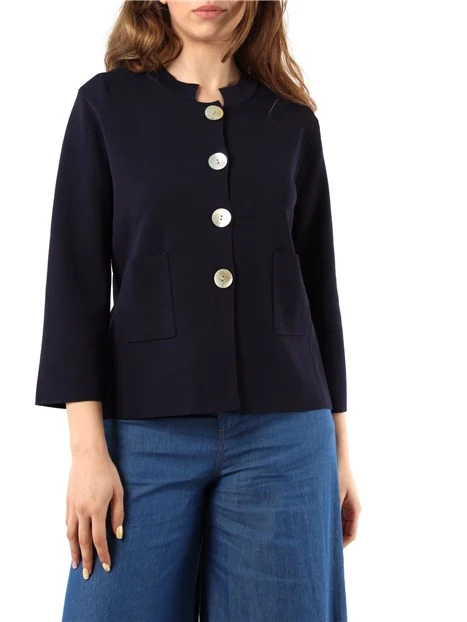 GIACCA CORTA IN MAGLIA DONNA BLU NAVY