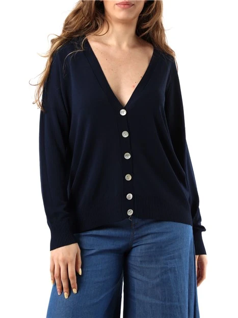 CARDIGAN CON BOTTONI DONNA BLU