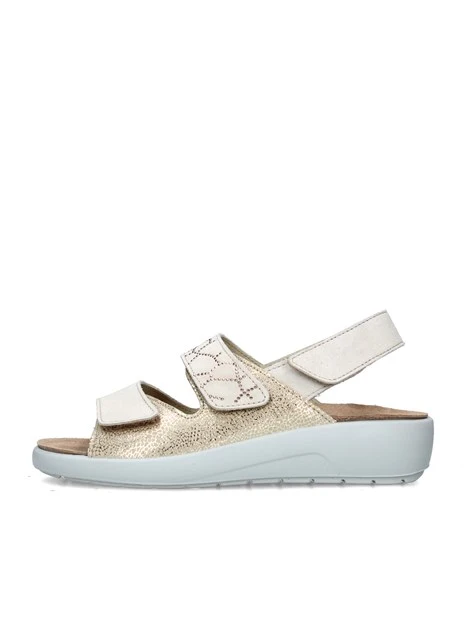 SANDALI CON ZEPPA Q60239 DONNA BEIGE