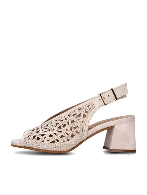 SANDALI TACCO ALTO N653 DONNA BEIGE