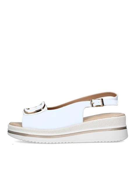 SANDALI CON ZEPPA V32104 DONNA BIANCO