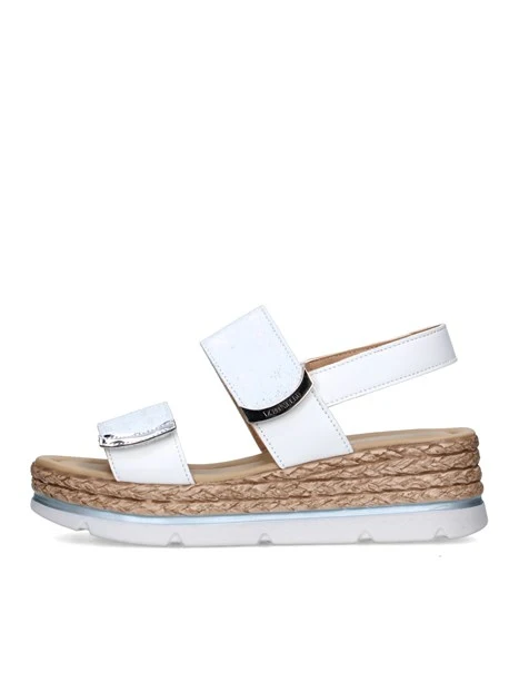 SANDALI CON ZEPPA 32391 DONNA ARGENTO