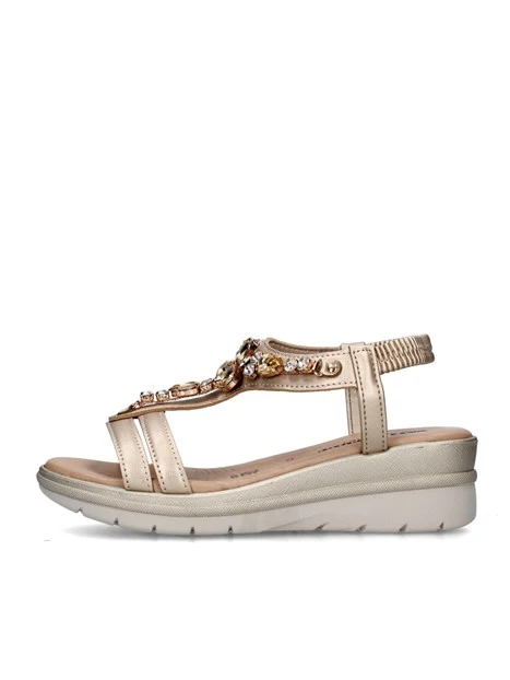 SANDALI CON ZEPPA 55563 DONNA ORO