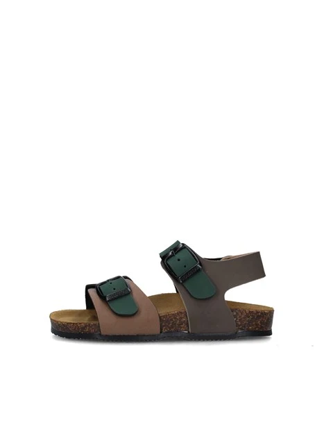 SANDALI BASSI GS8805 BAMBINO MARRONE VERDE