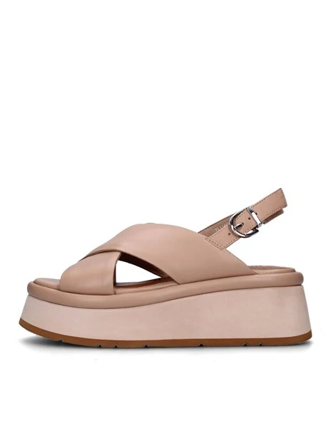 SANDALI CON ZEPPA TL114 DONNA BEIGE