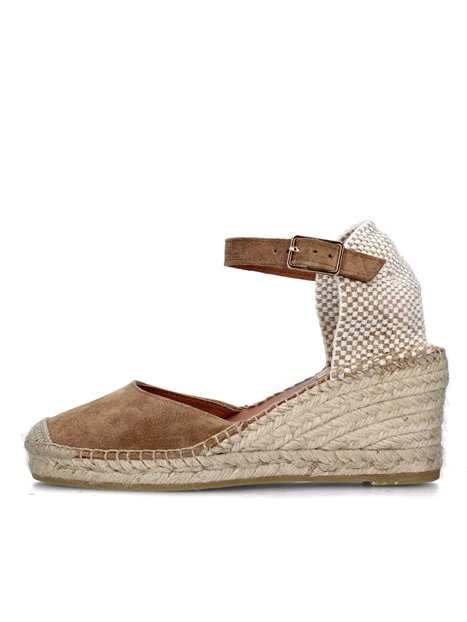 SANDALI CON ZEPPA 1743 ESPADRILLAS DONNA CUOIO