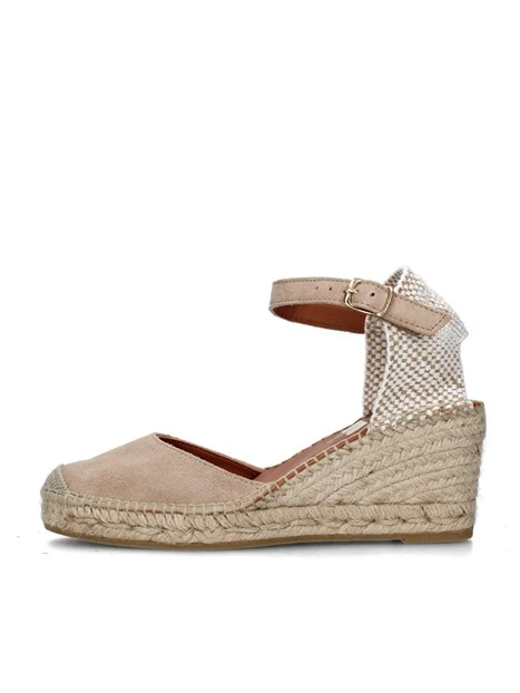 SANDALI CON ZEPPA 1743 ESPADRILLAS DONNA BEIGE
