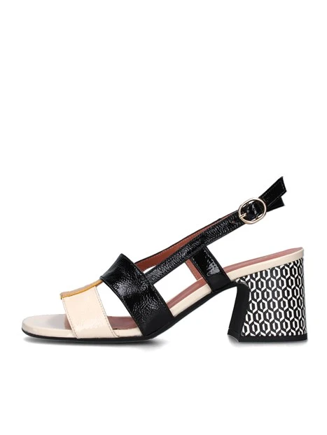 SANDALI TACCO ALTO D104Z DONNA BIANCO NERO