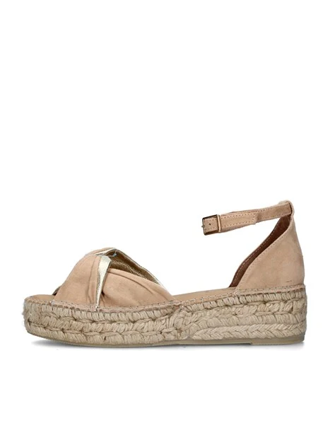 SANDALI CON LA ZEPPA TORGOS ESPADRILLAS DONNA BEIGE CHIARO