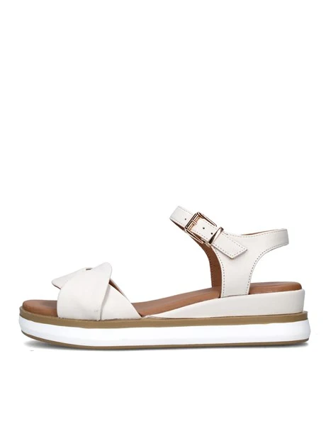 SANDALI CON ZEPPA 113017 DONNA BEIGE