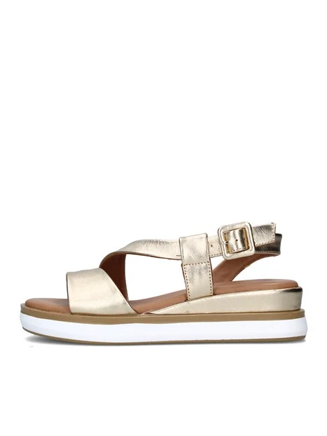 SANDALI CON ZEPPA 113060 DONNA ORO