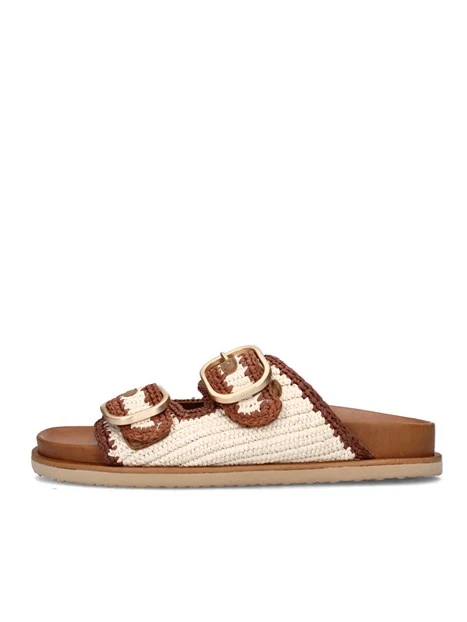 CIABATTE 396024 DONNA BEIGE MARRONE
